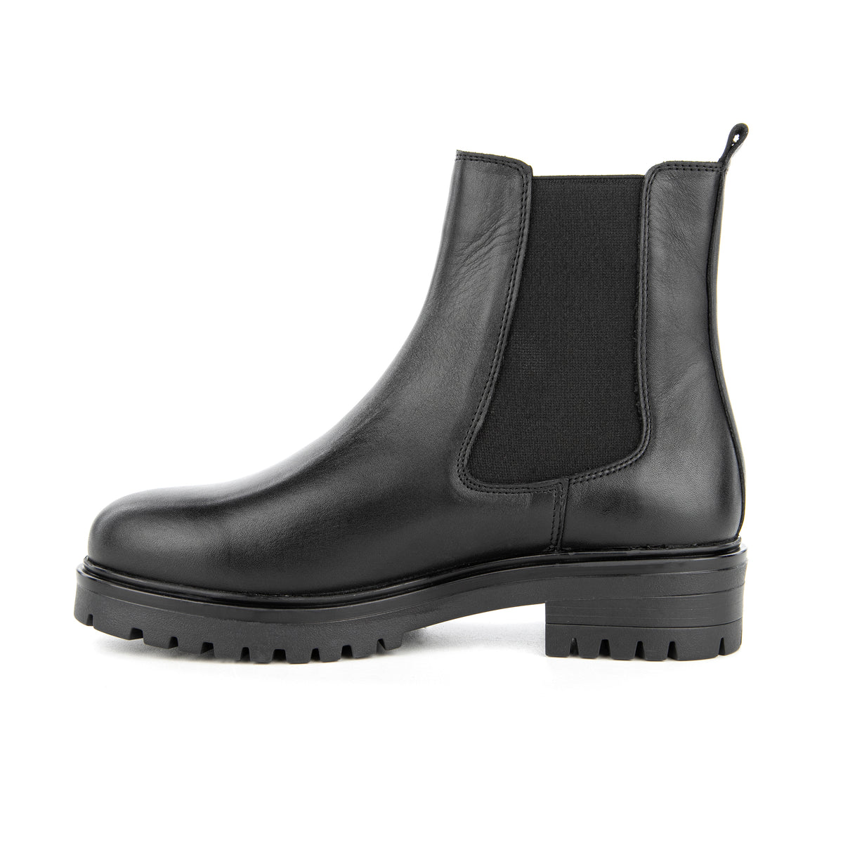 Hush Puppies Ganna siyah kadın bot, çapraz yan görünüm