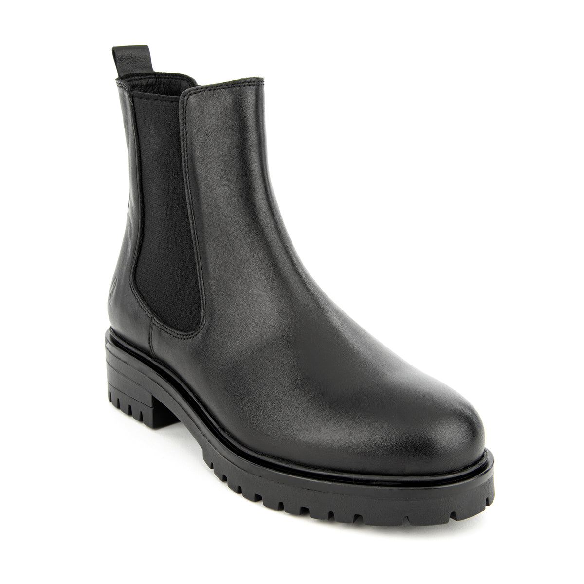 Hush Puppies Ganna siyah Chelsea kadın bot, önden çapraz görünüm