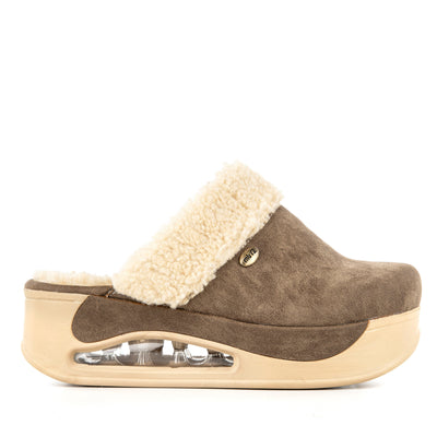 MUYA Abner vizon tonlarında kadın ev terliği, kapalı burun ve peluş iç yüzey, ürün görünümü